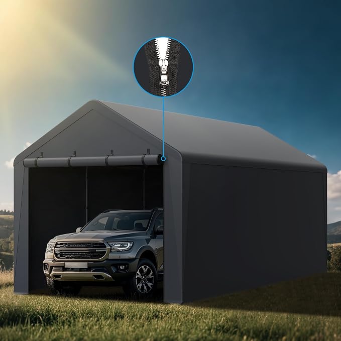 10x20FT Heavy Duty Portable Carport - Image 9