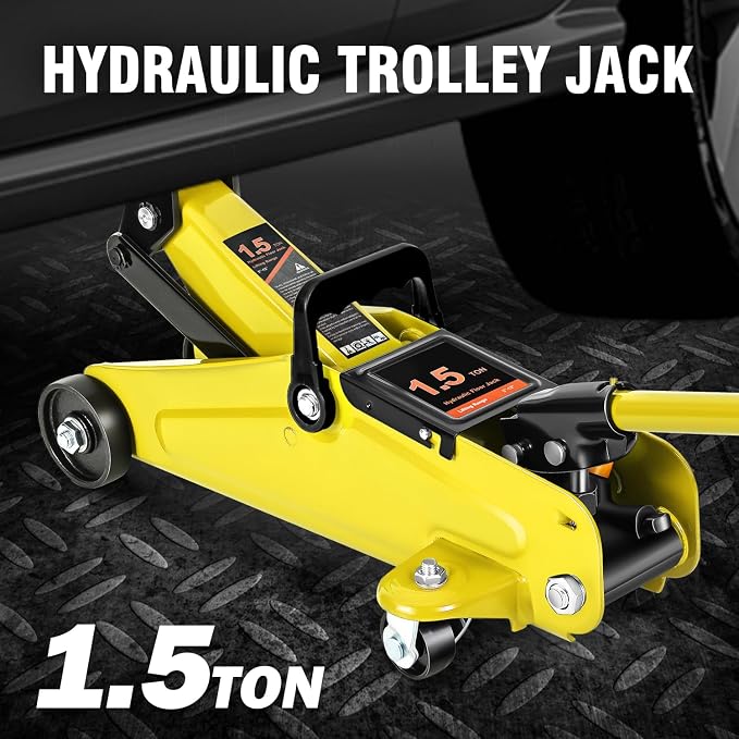 DNA MOTORING Low Profile Hydraulic Trolley Service/Floor Jack, 1.5 Ton Capacity - Image 2