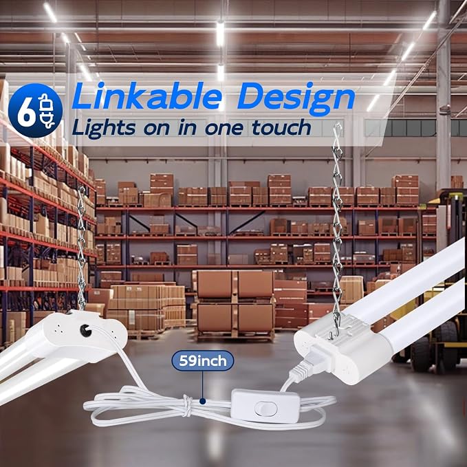 hykolity 6 Pack 4FT Linkable LED Shop Light - Image 4