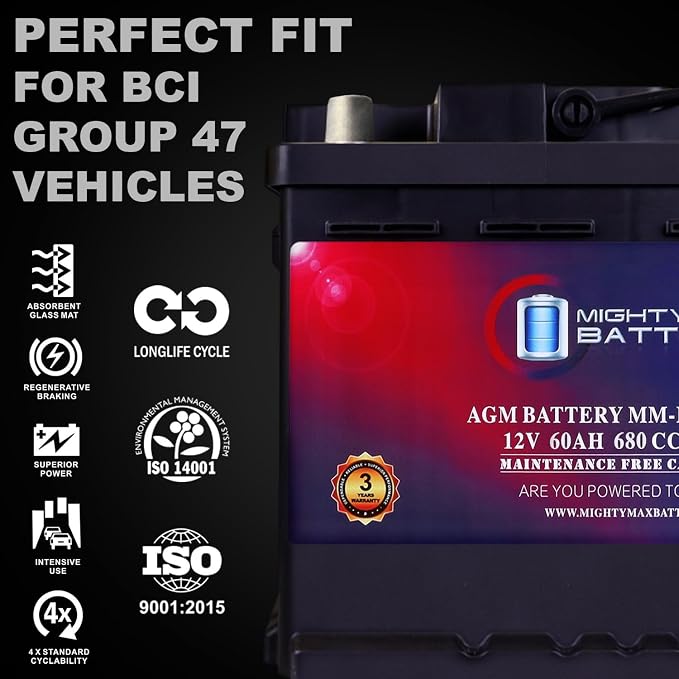 Mighty Max Battery MM-H5 Start and Stop Car BCI Group Size 47 12V 60 AH - Image 4