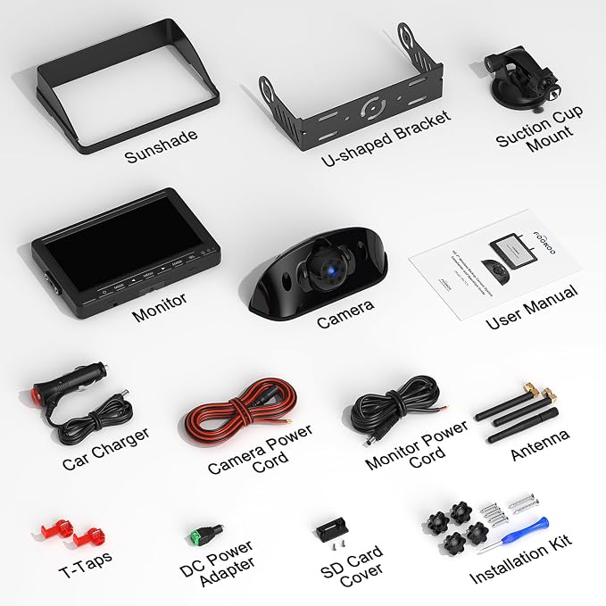 Fookoo HD 1080P 7" Wireless RV Backup Camera System - Image 8