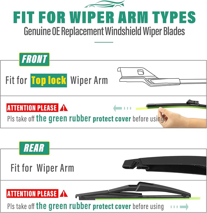 22" 20" 11" Windshield Wiper Blades Replacement - Image 8