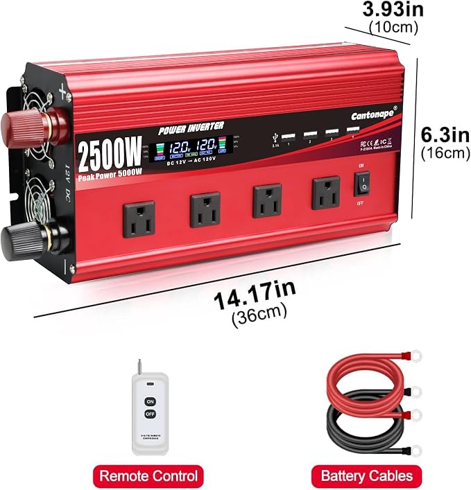 2500W Power Inverter 12V to 110V/120V DC to AC - Image 8