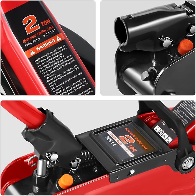 DNA MOTORING Floor Jack 2 Ton Capacity, Fast Lift Low Profile Hydraulic Trolley - Image 6