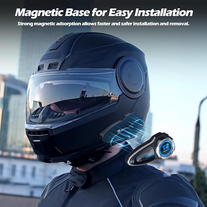 Motorcycle Bluetooth Headset T2Plus Dual Chip MESH Intercom 10-Way Motorcycle - Image 7