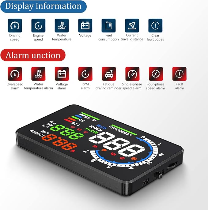 Heads Up Display for Cars, Digital Speedometer for Car A8 - Image 3