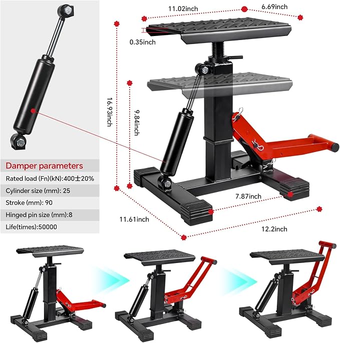 Adjustable Dirt Bike Stand & Powersport Jack 1000LBS Capacity, Heavy Duty - Image 5