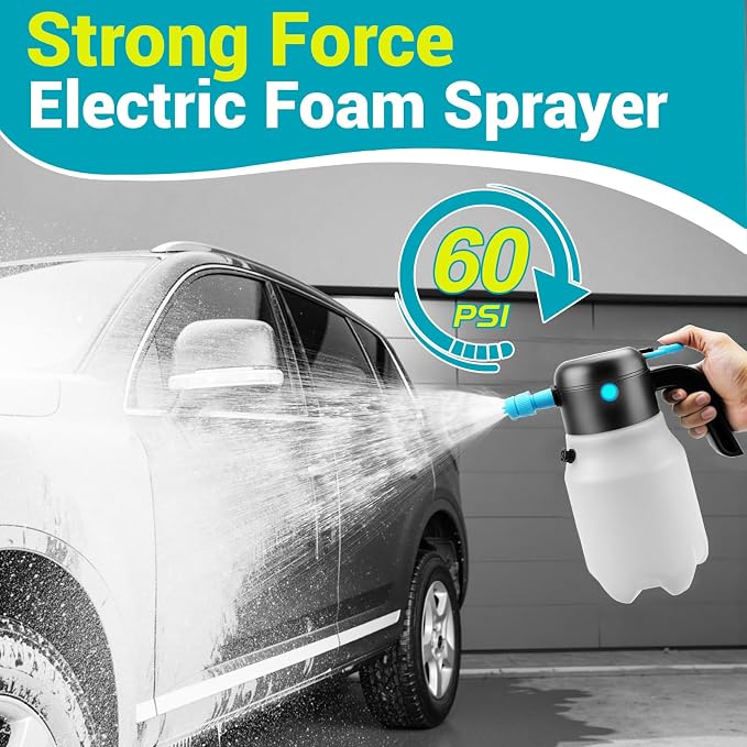 Electric Foam Sprayer Car Wash, 60PSI Foam Sprayer Auto Pressurized - Image 5