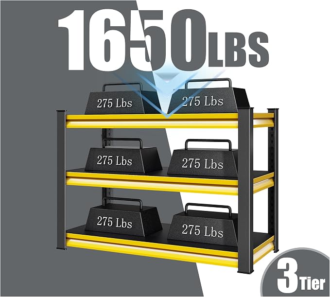 48" W Garage Shelving Heavy Duty, 1650LBS Loads Adjustable Garage Storage - Image 6