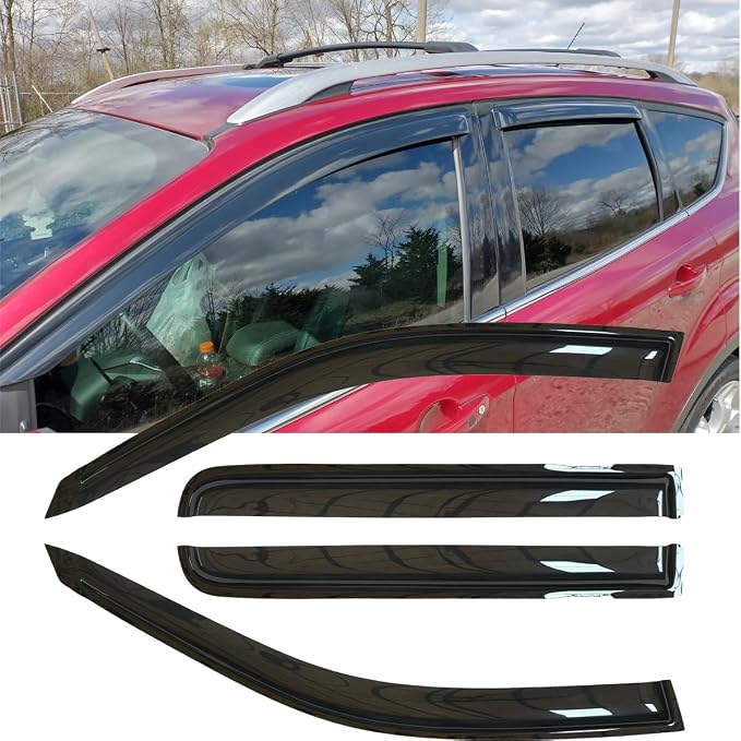 4pcs Original Shatterproof Rainproof Outside Mount Style Sun Rain Guards - Image 3