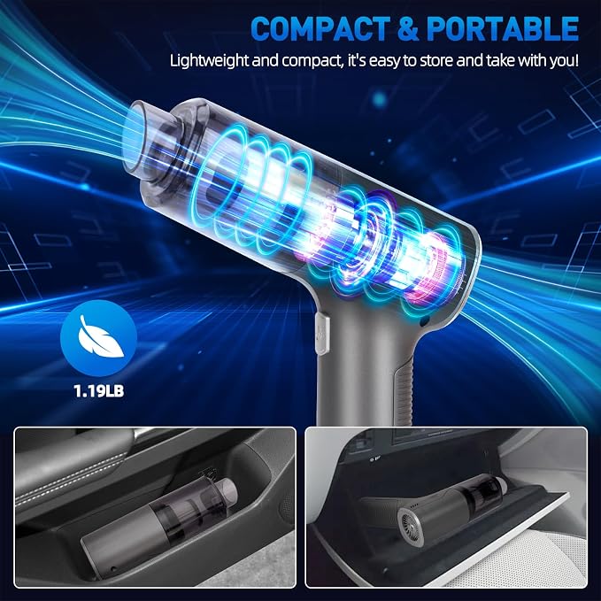 Handheld Car Vacuum Cleaner Cordless, High-Power Brushless 20000PA Mini Hand - Image 5