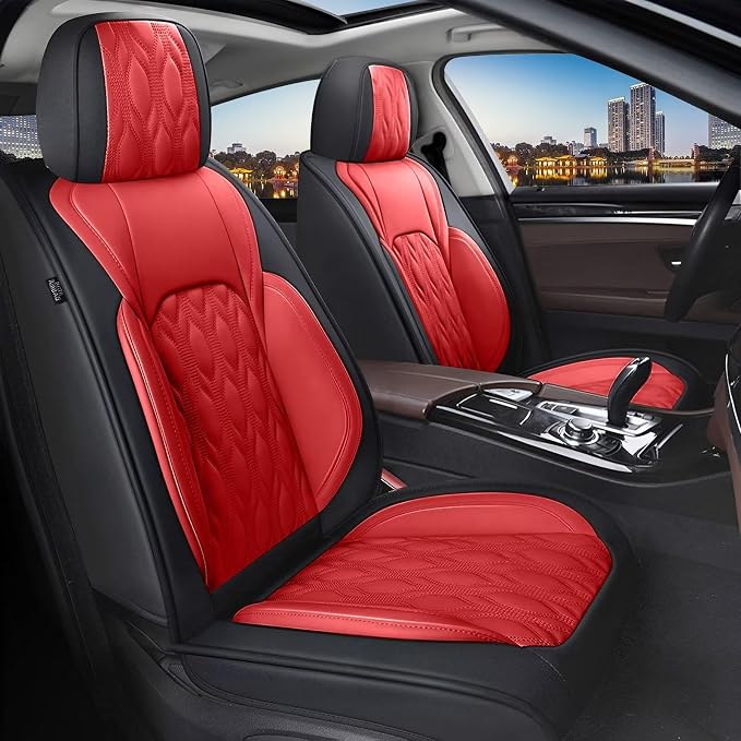 Car Covers Fit for Toyota Camry 2012-2025: Full Set 5 Seats Faux Leather by DISUTOGO