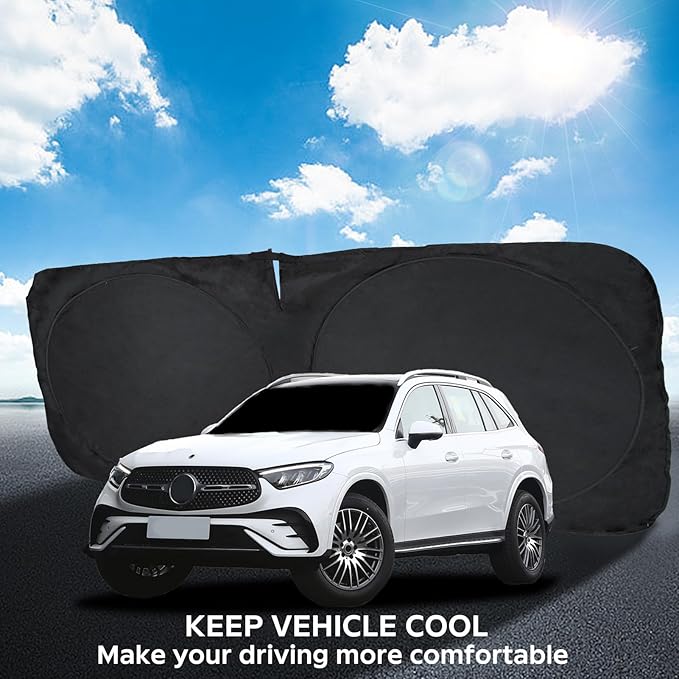 INSAUTO for GLC Windshield Sunshade Foldable Sun Shade Custom-fit for Mercedes - Image 4