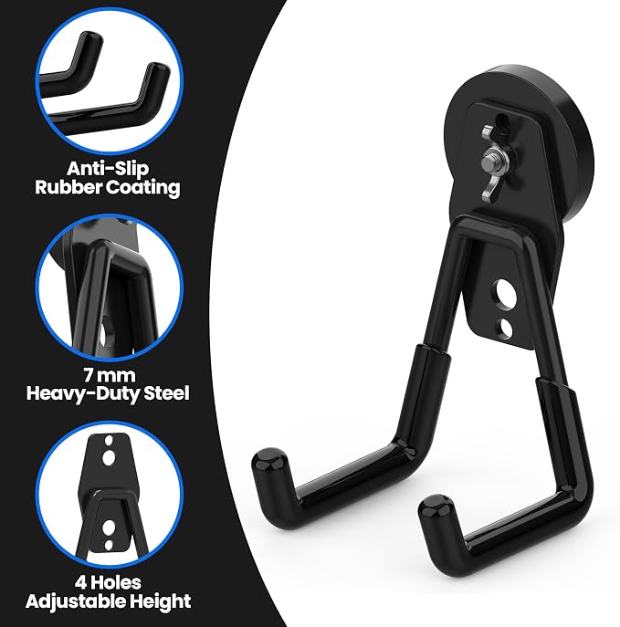 8 Pack Large Magnetic Hooks Heavy Duty Extra Strong Magnetic Garage Hooks Big - Image 5