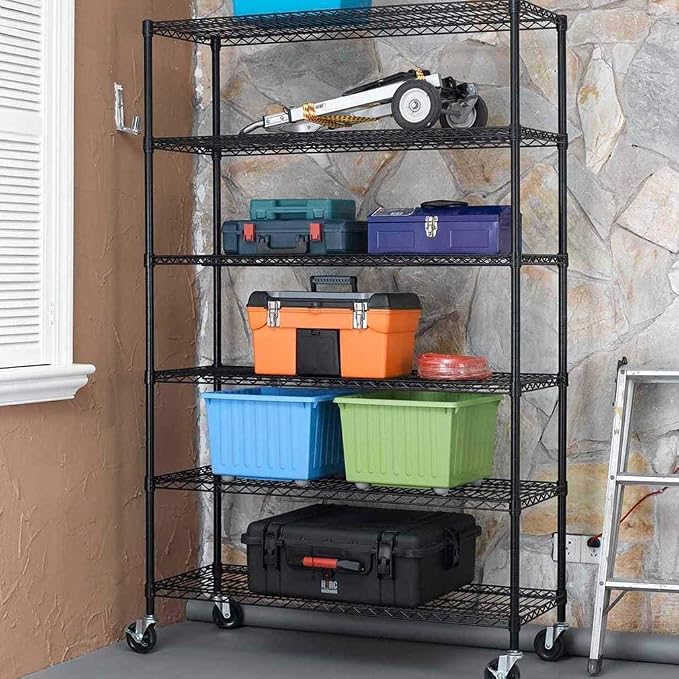 BestOffice NSF Wire Shelving Unit 6-Shelf Large Storage Shelves Heavy Duty - Image 4