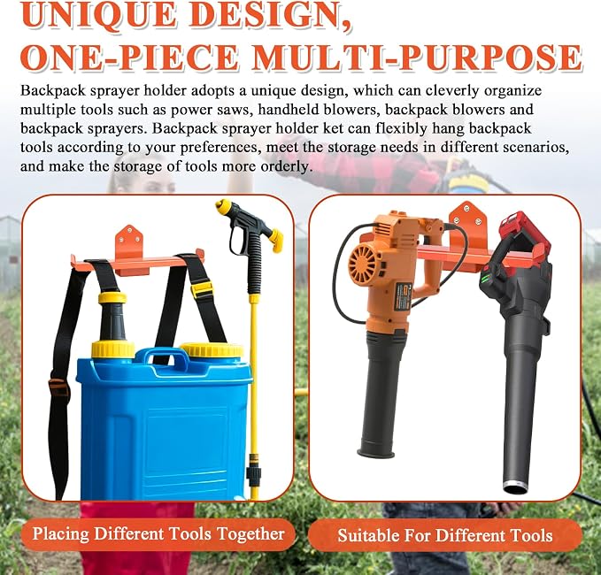 Backpack Sprayer Holder, Backpack Leaf Blower Hanger, Heavy Duty Chainsaw Wall - Image 5