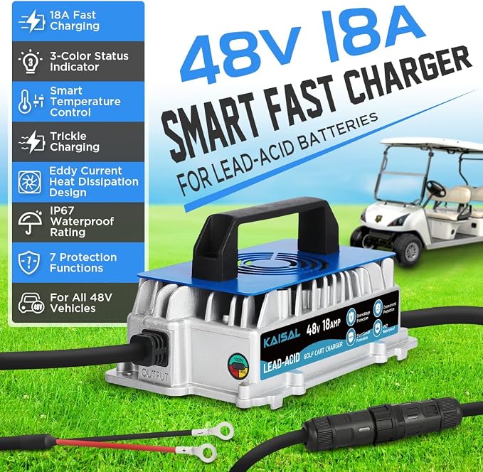 KAISAL 48V Charger 1250W 18A Golf Cart Battery Charger - Image 2