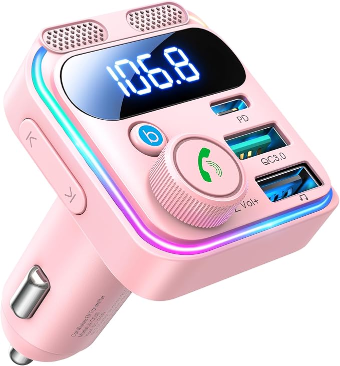 Bluetooth 5.4 Car Adapter FM Transmitter 81W PD & QC 3.0 USB C Car Charger by JOYROOM