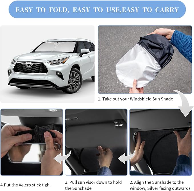 for Toyota Highlander 2020-2024 2025 2026 Sun Shade Sunshade Windshield Cover - Image 6