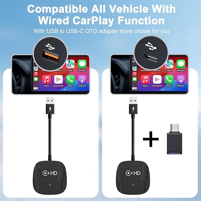 Wireless CarPlay Adapter with HDMI Input Port, 2-in-1 Car TV Mate CarPlay - Image 8