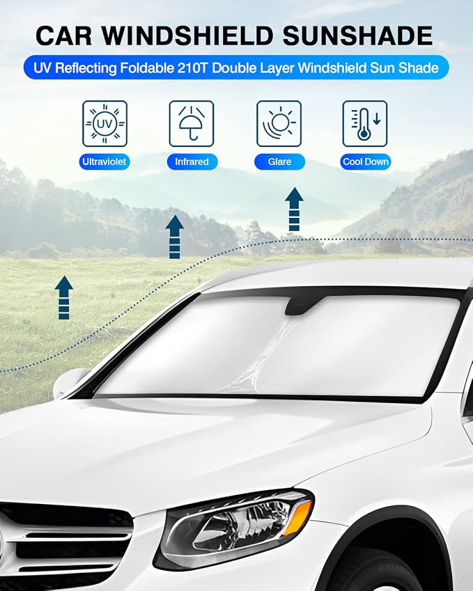 KUST Windshield Sun Shade for 2016–2022 Mercedes-Benz GLC 300 Window Shade Sun - Image 2