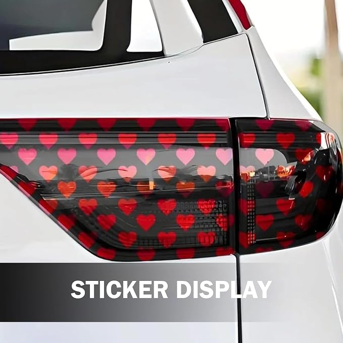 Car Rear Tail Light Lamp Stickers, Hollow Heart Pattern Sticker, Waterproof - Image 6