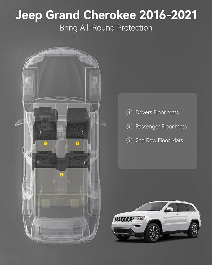 3W Floor Mats Fit for Jeep Grand Cherokee 2016-2021/ Grand Cherokee WK 2022 - Image 2