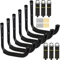 6 Set Garage Wall Mounts, 9 Large Wall J Hooks by Tahikem