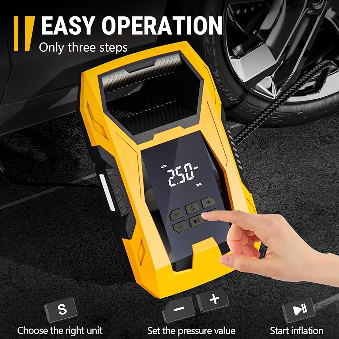 CARSUN AC/DC Tire Inflator Portable Air Compressor, Dual Power - Image 7