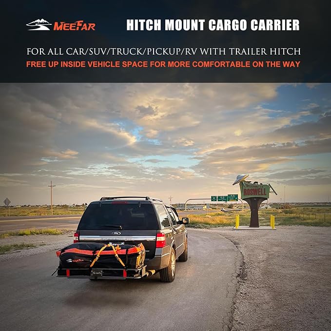 MeeFar Hitch Mount Cargo Carrier Basket 53" x19" x 5"+Waterproof Cargo Bag - Image 9