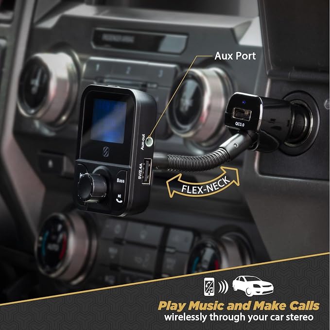 Scosche SBTFM1-XCES0 Bluetooth 5.0 FM Transmitter w/ Dual USB Charger Ports - Image 5