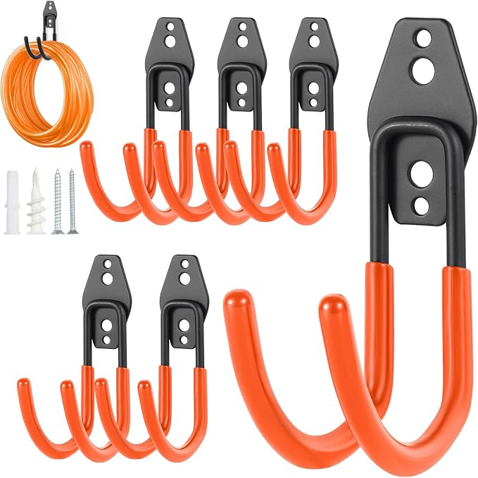 Upgraded Garage Hooks, 6 Pack Heavy Duty Wall Mount Steel Utility Hooks by Unknown