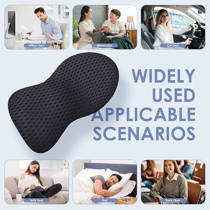 Lumbar Support Pillow Ergonomic Memory Foam Lumbar Pillow, Relieve Back Pain - Image 5