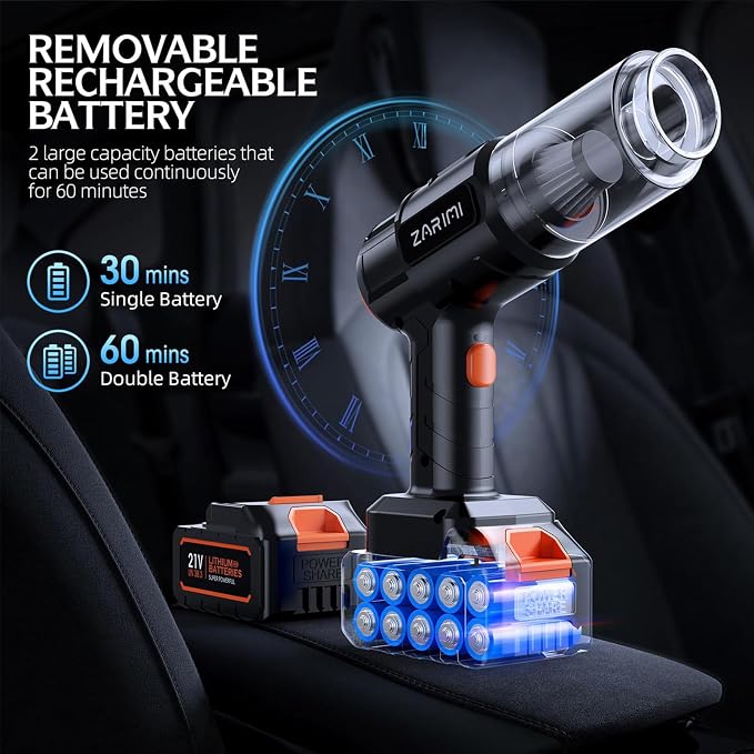 Car Vacuum Portable Cordless, 000Pa High Power Dust Buster, 6-in-1 Handheld - Image 3