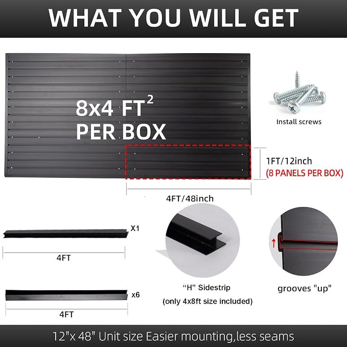 Slat Wall Paneling Garage Wall Organizer, Slat Board PVC Wall Panels Garage - Image 3