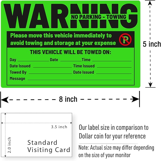 easykart labels 50 Parking Violation Sticker - Image 2