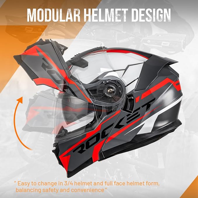 Modular Motorcycle Helmets Full Face Flip up Street Bike Motorcycle Helmet - Image 8
