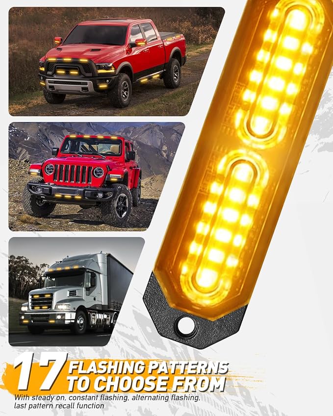 HLauto 1200T Emergency Strobe Grille Lights: 8pcs 12 LED Sync Feature Safety - Image 5