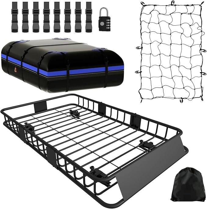FORWODE Roof Rack Carrier Basket, Rust-Proof Steel Heavy Duty Car Top Luggage by FORWODE
