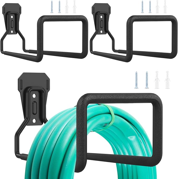 3PCS Metal Garden Hose Hook Heavy Duty Water Hose Hook Wall Mounted Garage Hook - Image 3