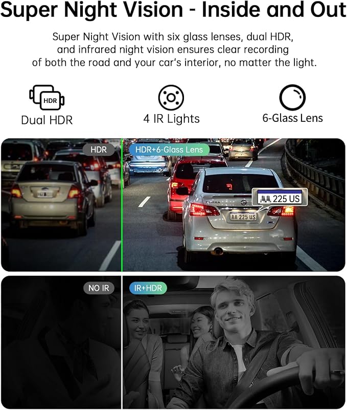 2.5K+1080P Dual Dash Cam Front and Inside, WiFi & GPS Dash Camera - Image 5