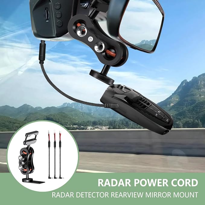 Radar Detector Rearview Mirror Mounting Bracket, 13.8" Radar Detector Hard Wire - Image 2