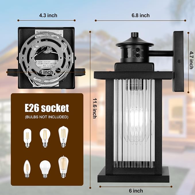 Porch Lights Outdoor Motion Sensor 2 Packs, Exterior Motion Sensor Light - Image 2
