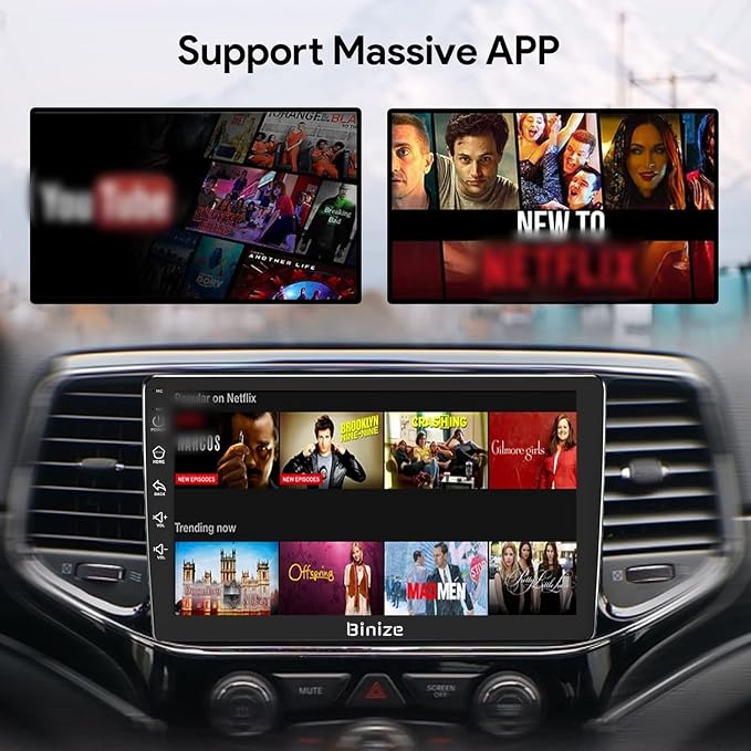 BINIZE Android Double Din 10.1 Inch Touch Screen Bluetooth Car Radio, Radio - Image 6