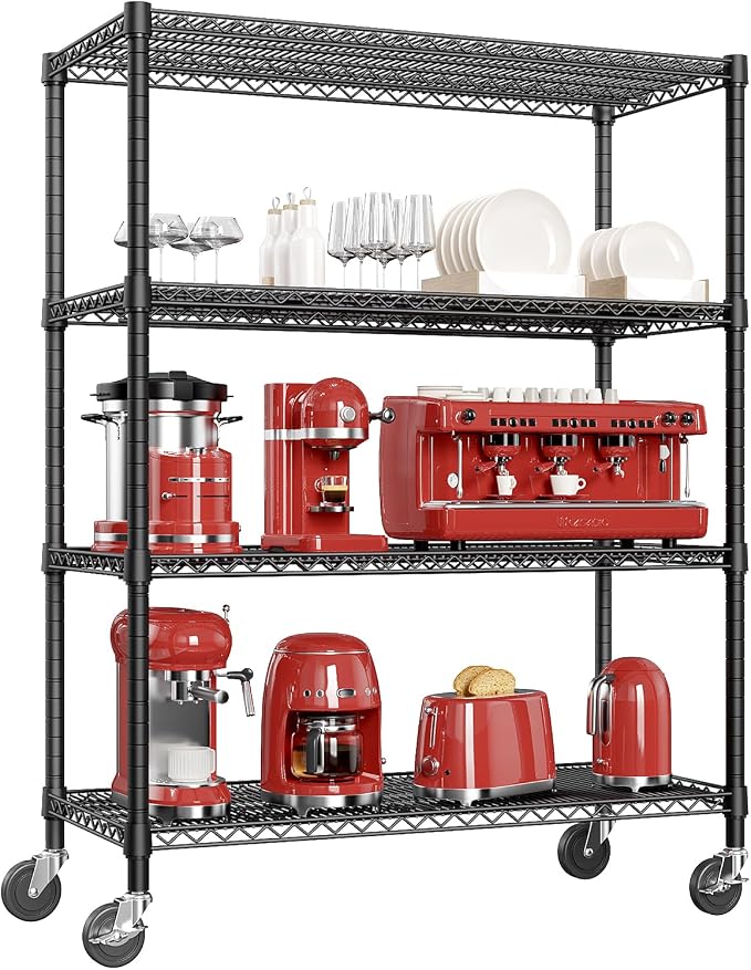 IZEUK Garage Shelving Wide Storage Shelves 4 Tier Metal Shelves Heavy Duty by Unknown
