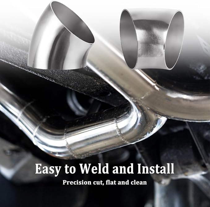 Acrux7 4 Pack 2.5 Inch 45 Degree Exhaust Elbow Pipe, 304 Stainless Steel - Image 6