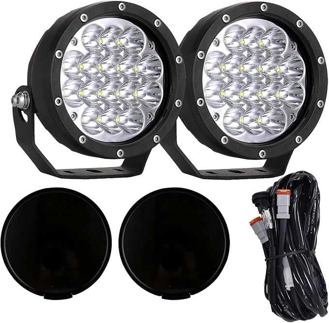 BIGLION.X Pair 160w 5 Inch Round Led Offroad Driving Lights Fog Lights 18800LM by BIGLIONX