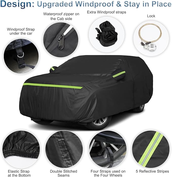 Car Cover Waterproof for 2007-2025 Chevy Suburban/GMC Yukon XL/Cadillac - Image 3