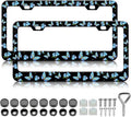 Blue Flower Butterfly License Plate Frames by Unknown