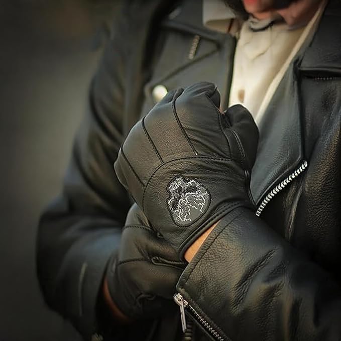 Daniel Smart Men's Motorcycle Leather Gloves - Image 7